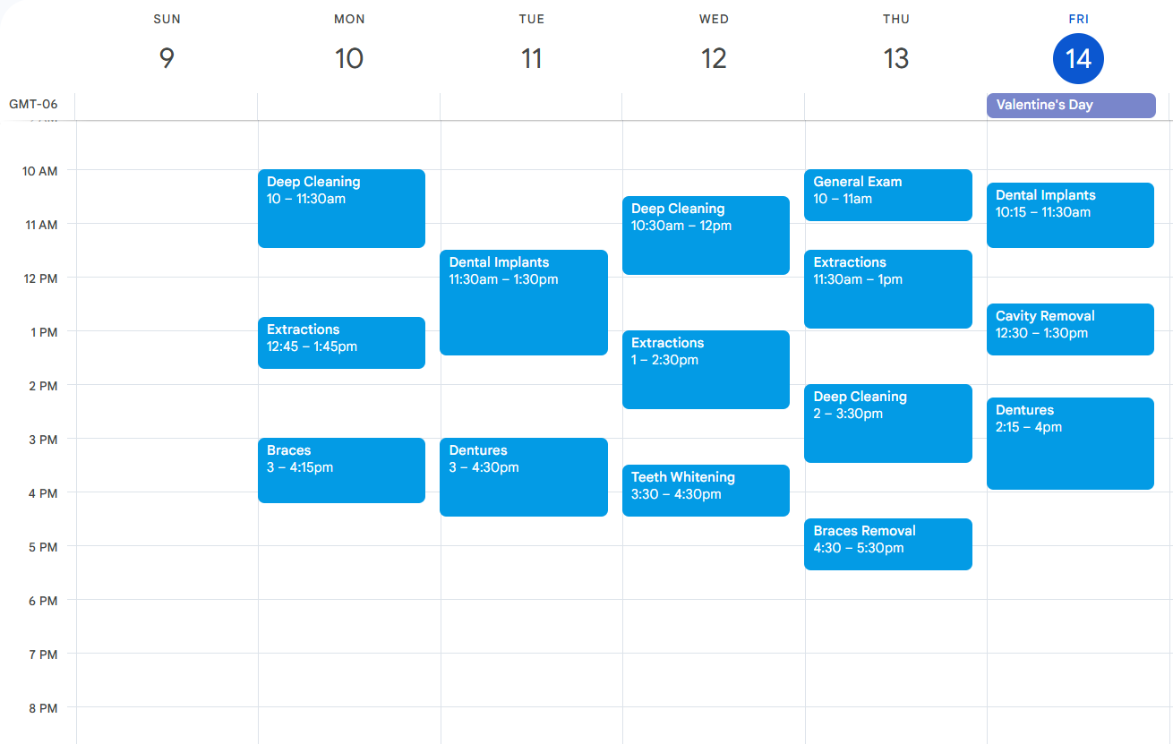 dental calendar